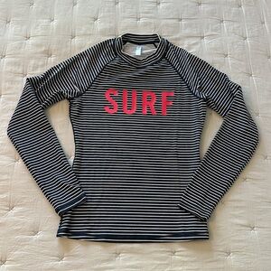 GAP Navy and White Striped rash guard